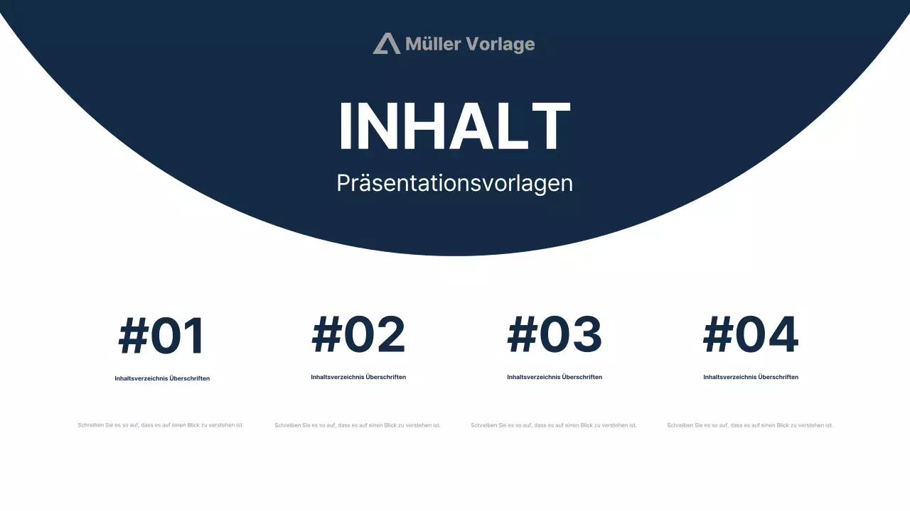 Marineblau Moderne Präsentation Beschreibung