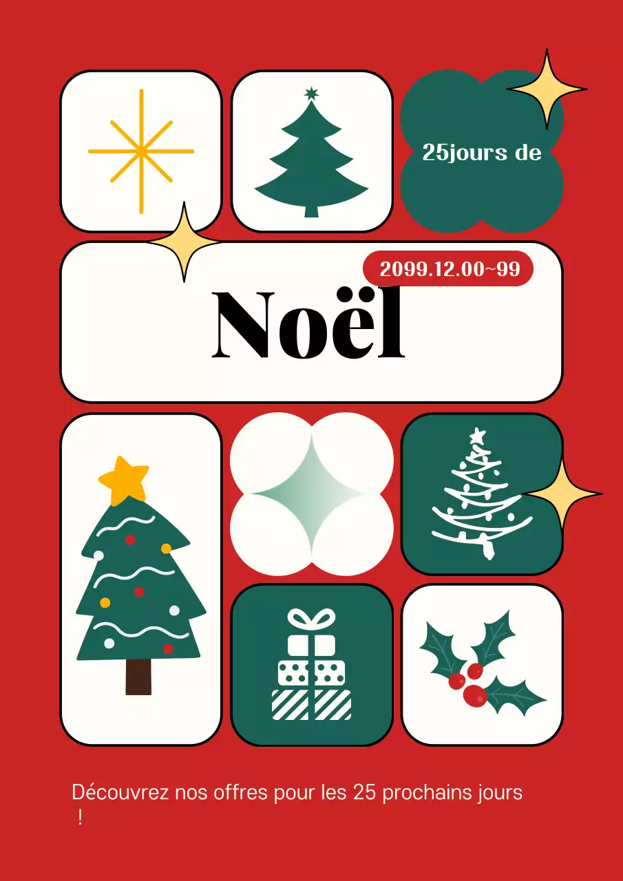 Événement de Noël rétro rouge