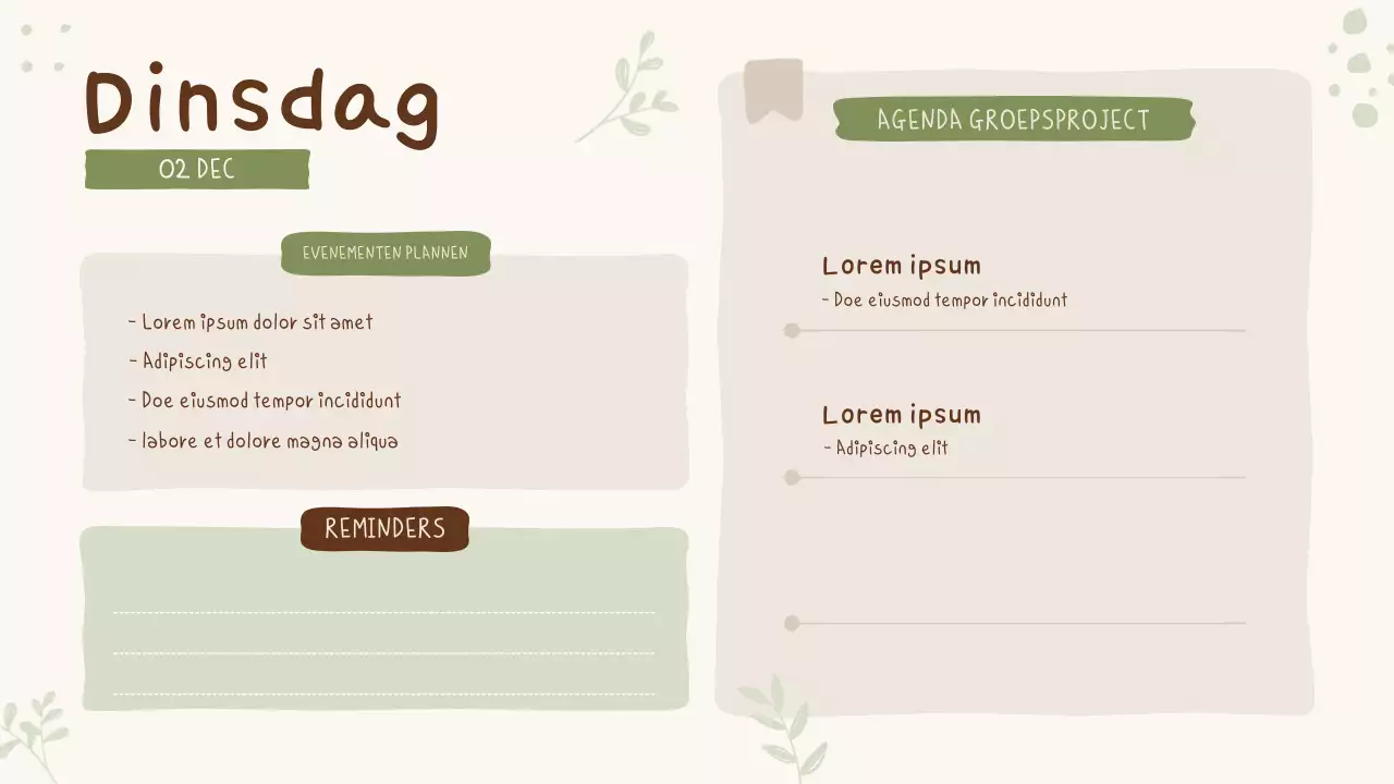 Schattige Pastel Klassikale Agenda Presentatie