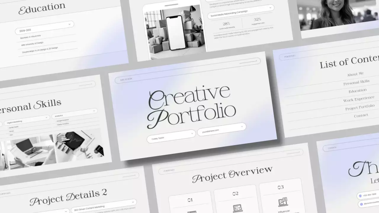 graues modernes Portfolio Präsentation