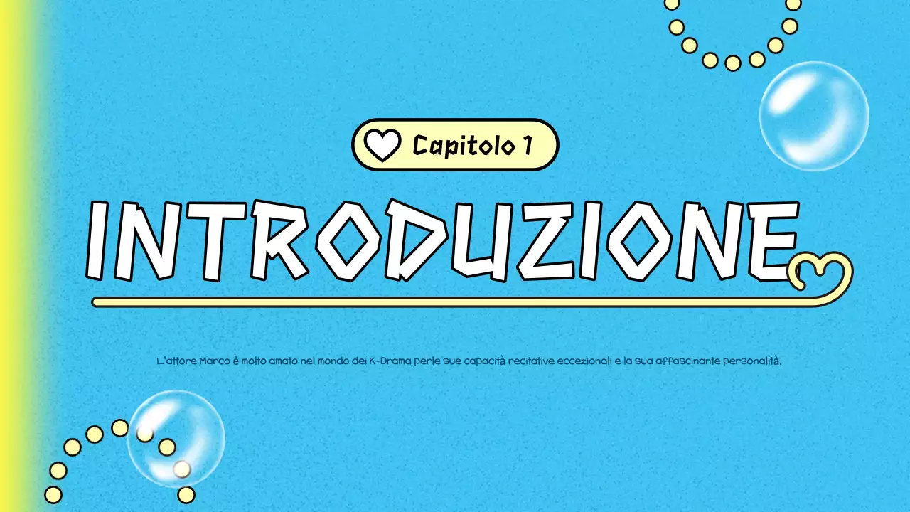 pitch deck del dramma K di tendenza blu