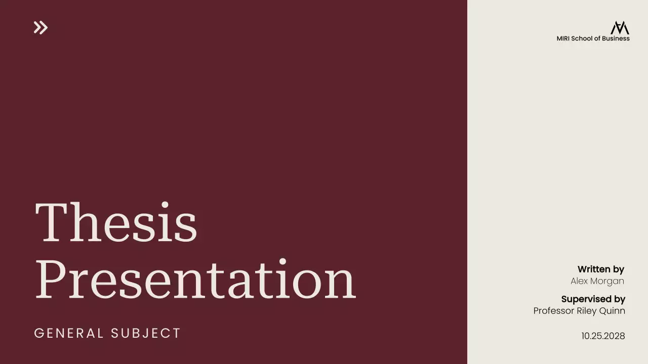 Maroon Minimal Thesis Presentation