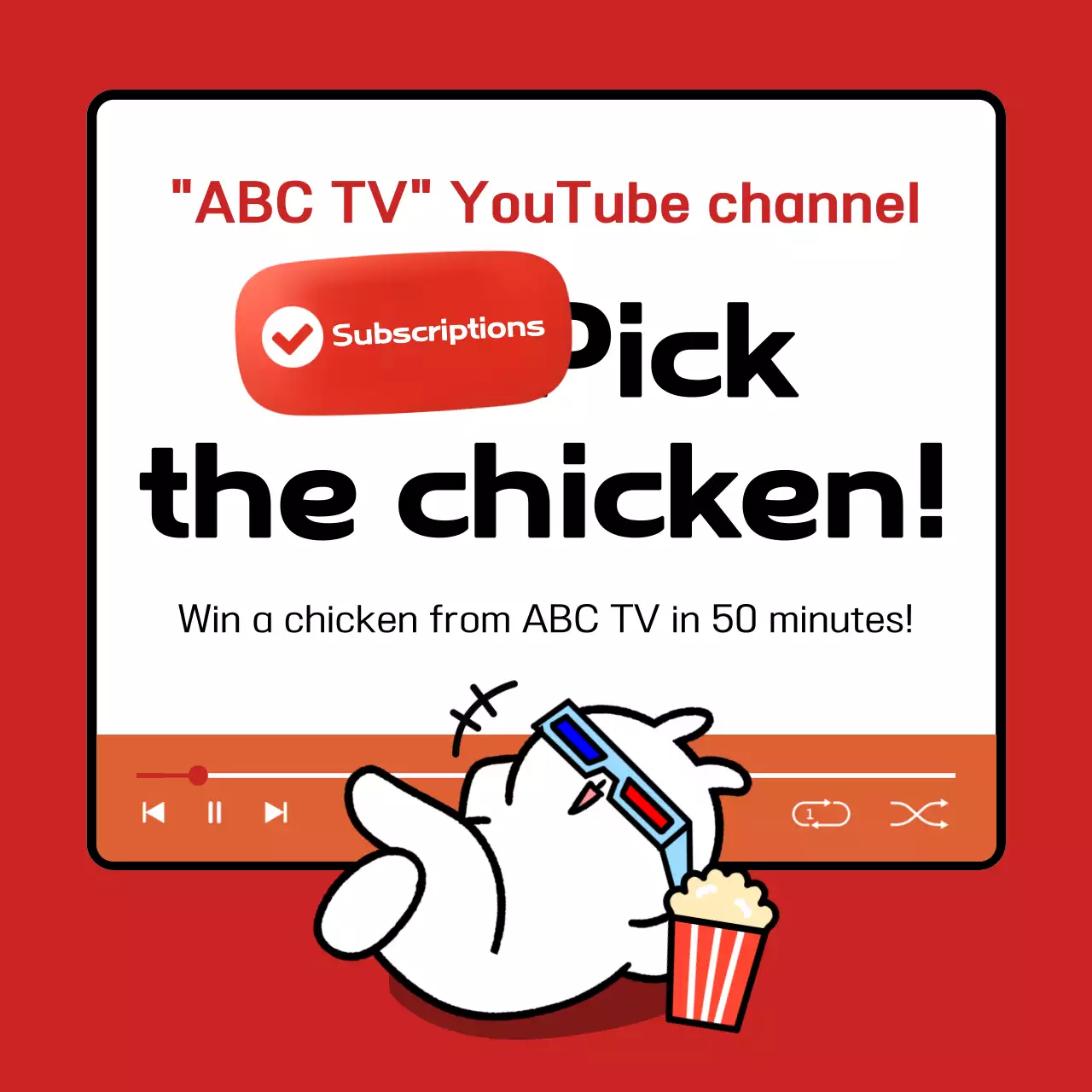 Red Trendy Youtube Promotion Social Media Post