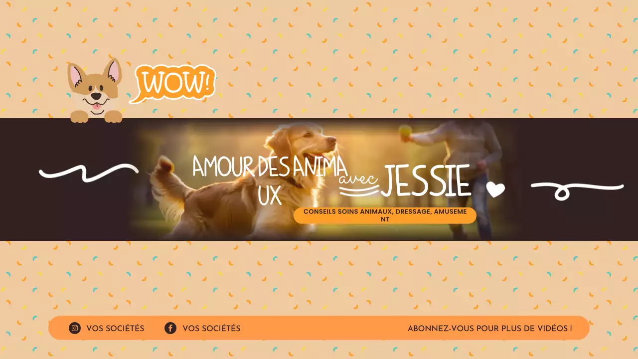 chaîne de conseils pour animaux de compagnie orange enjoués