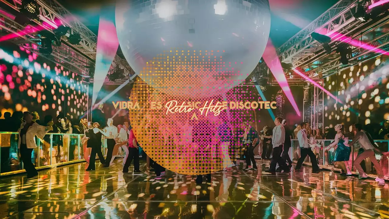 evento de discoteca retro colorida