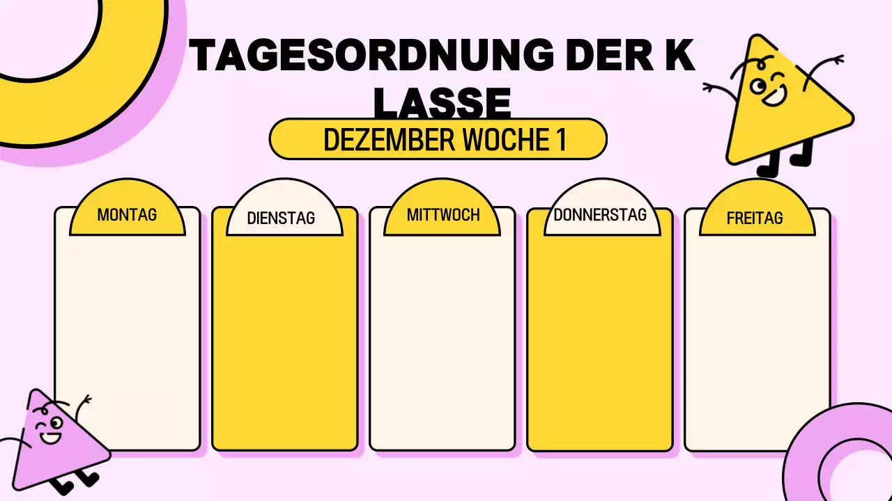 Rosa Gelb Verspielte Klasse Agenda Präsentation