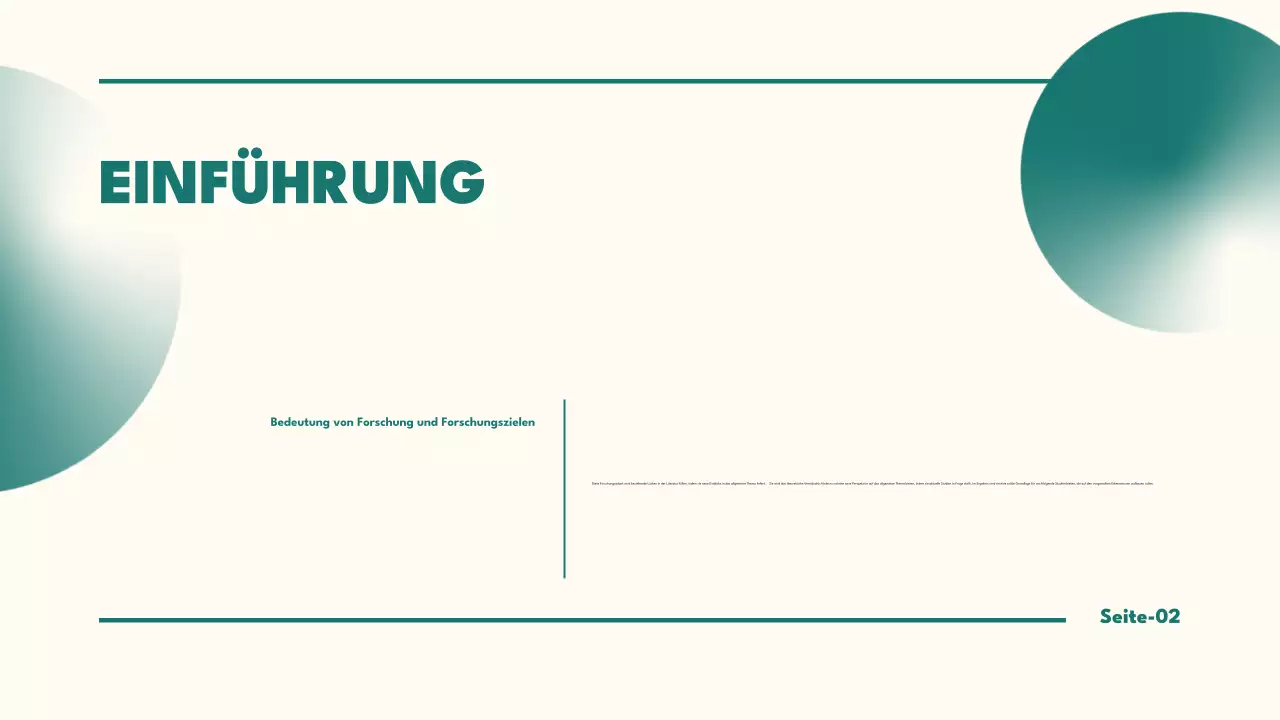 Minimalistische Thesenpräsentation in Grün