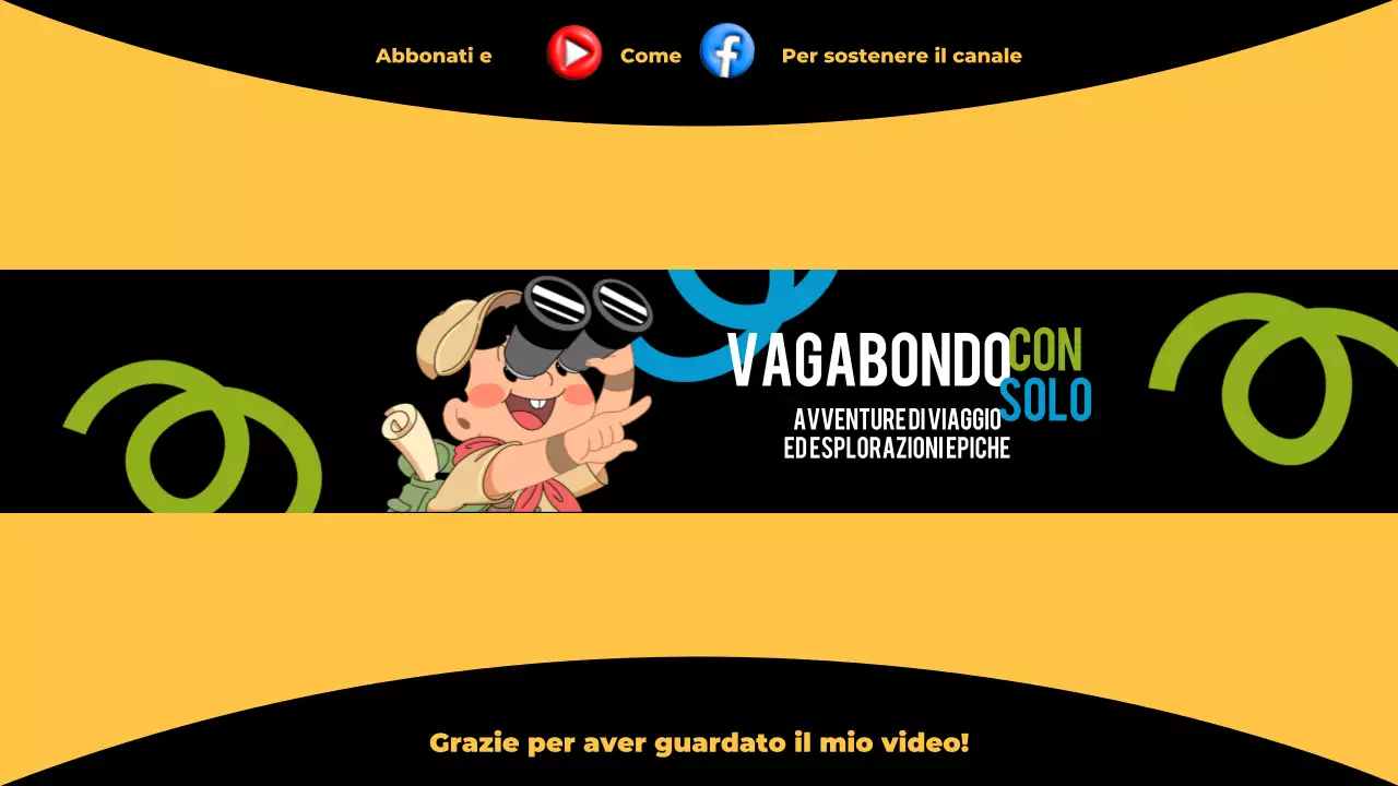 promozione di viaggio con cartone animato giallo