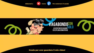 promozione di viaggio con cartone animato giallo