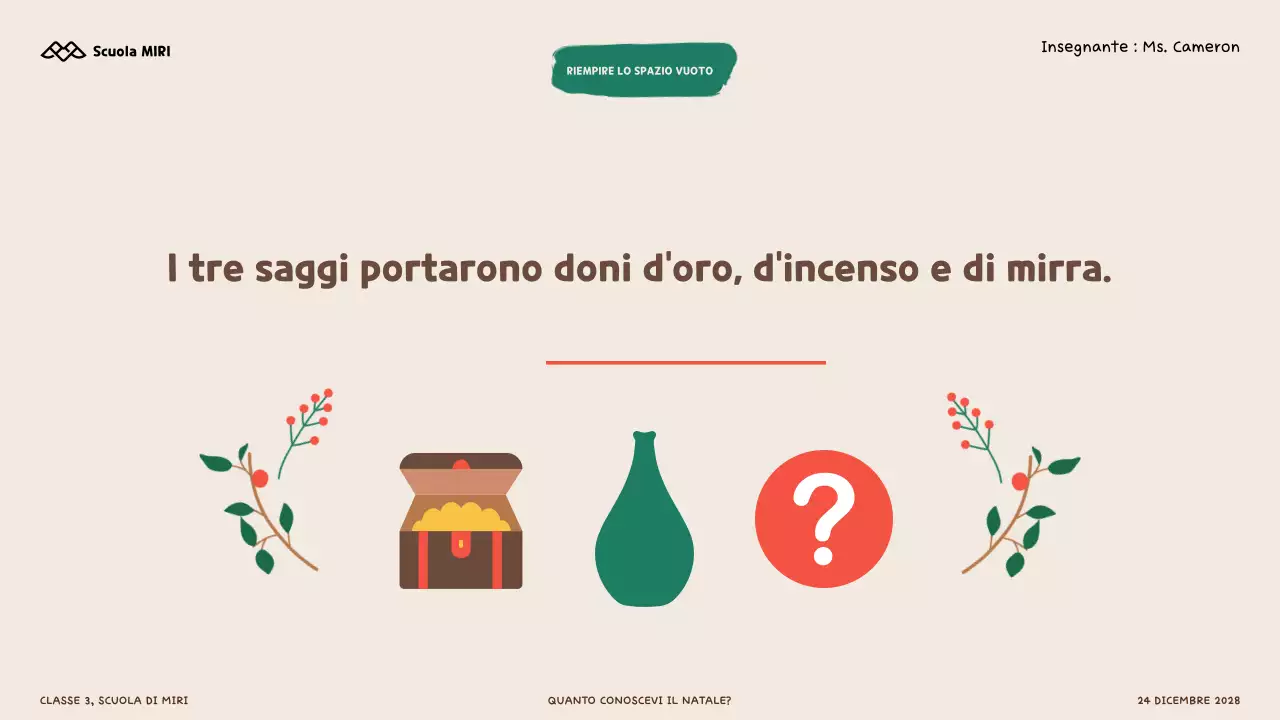 Quiz illustrativi sul Natale per bambini e studenti