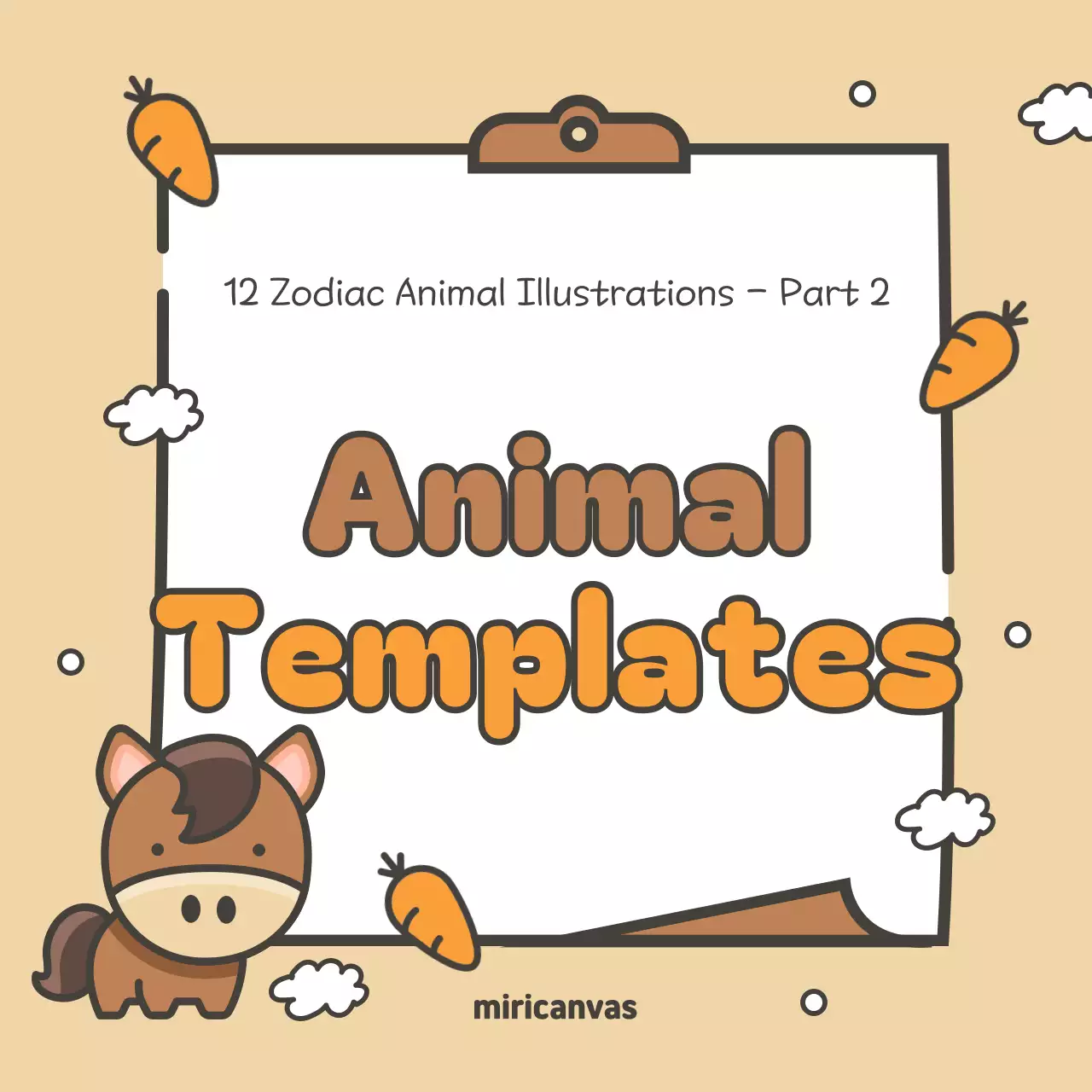 Beige Cute Animal Templates Instagram Carousel