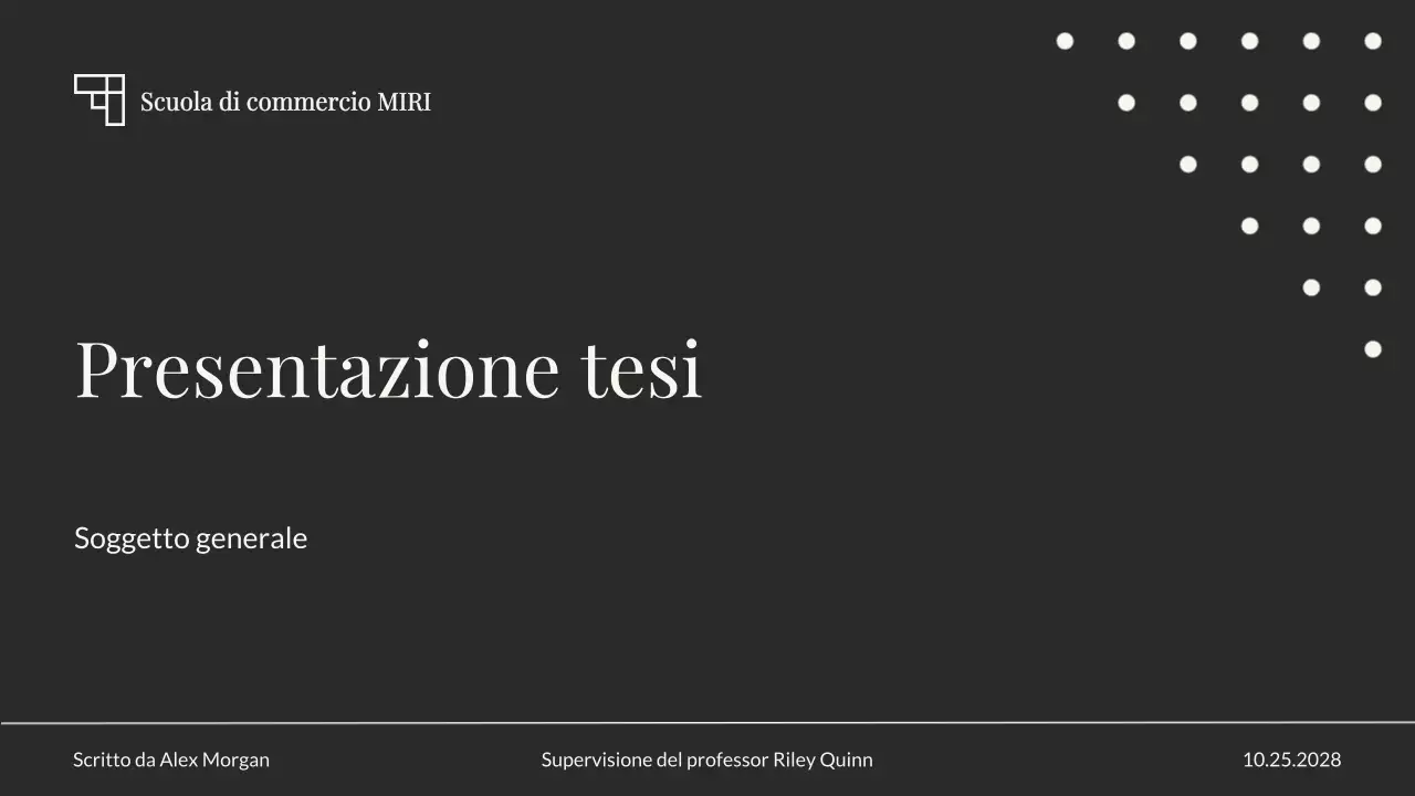 presentazione neutra ed elegante della tesi