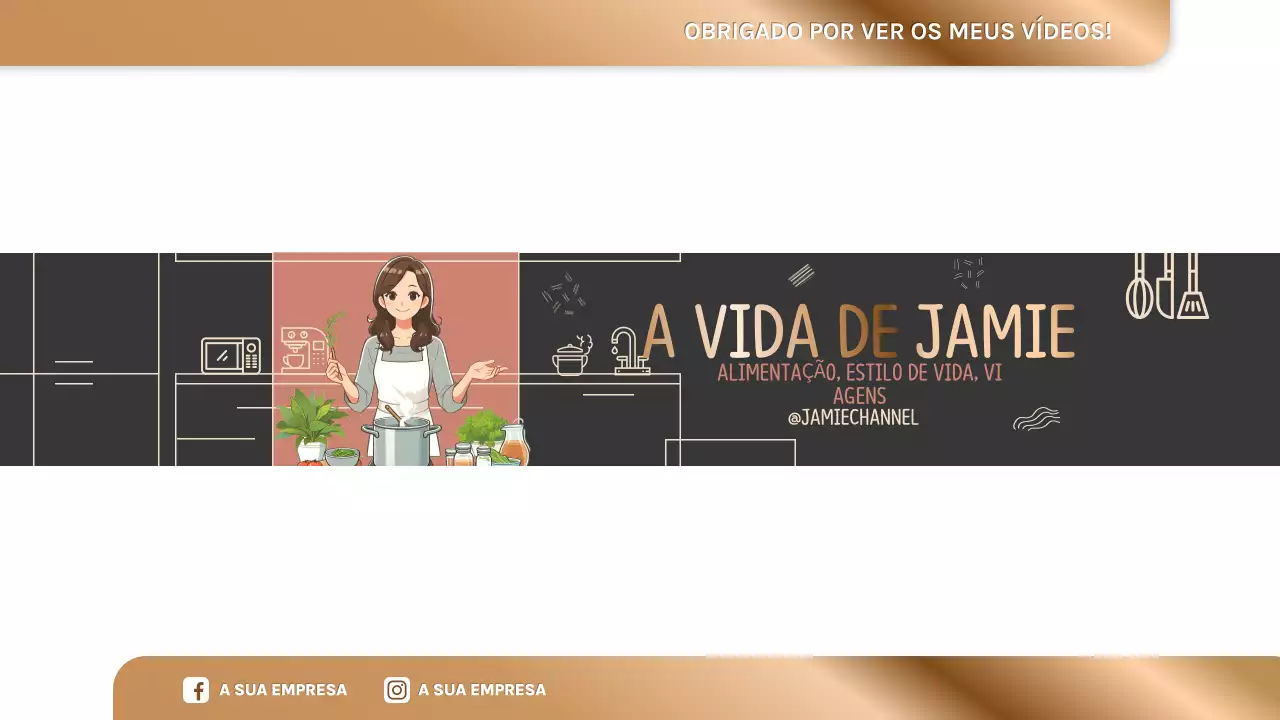 cabeçalho do canal estilo de vida retro castanho