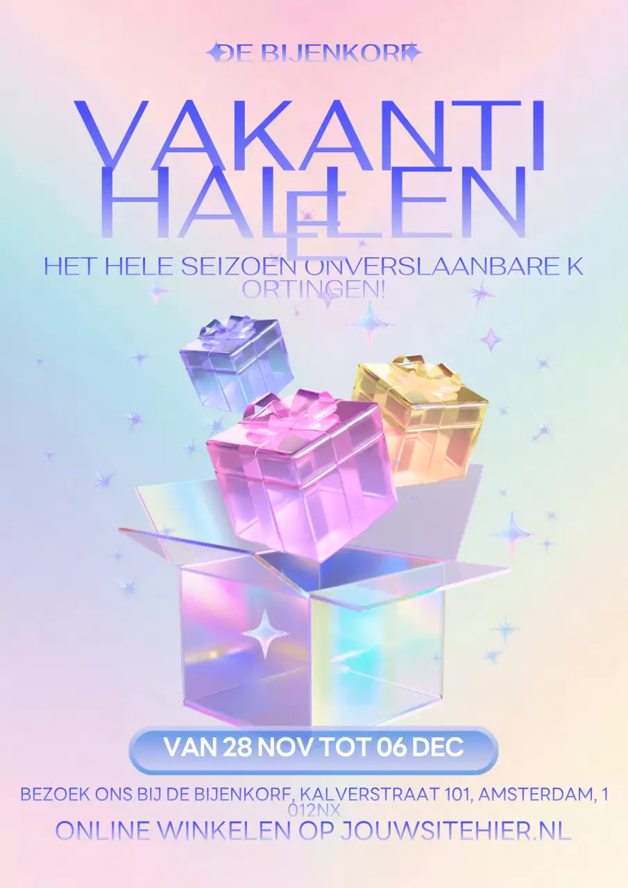 Kleurrijke moderne advertentie voor vakantieverkoop