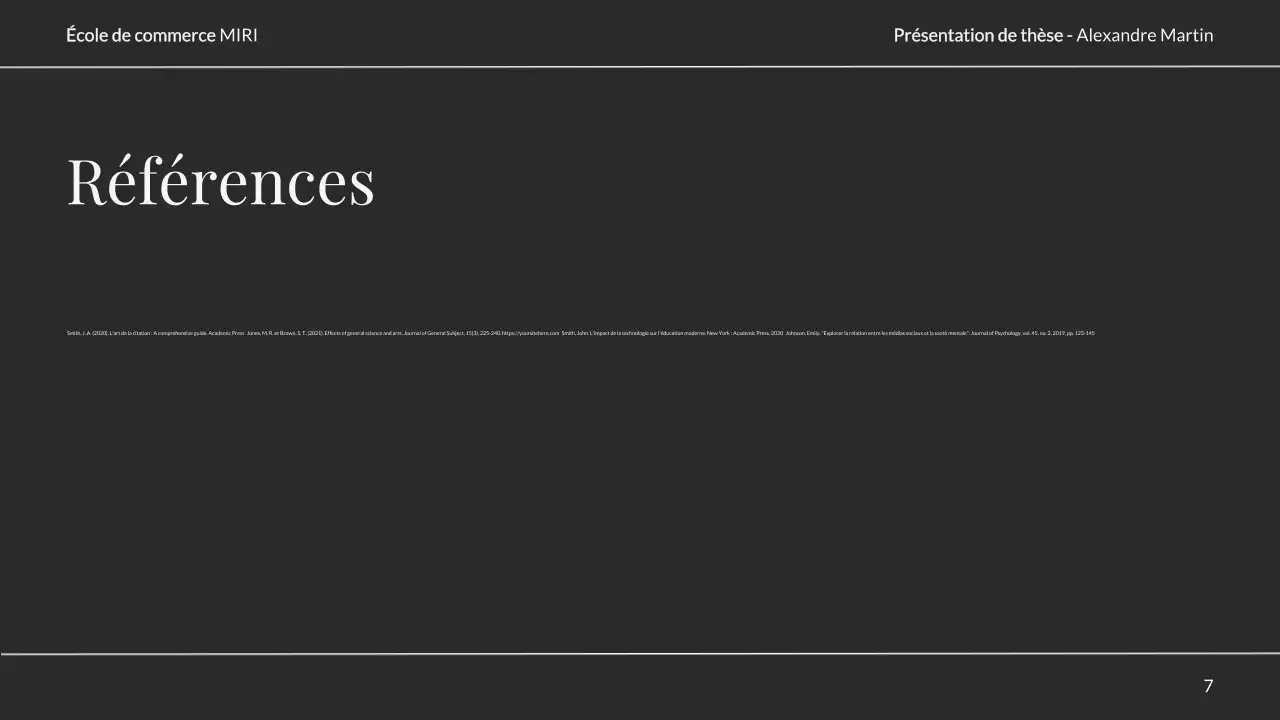 présentation neutre et élégante de la thèse