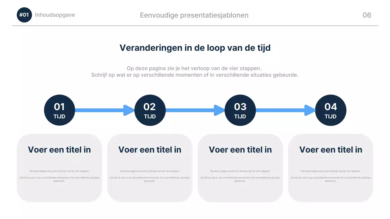 Navy Blauw Modern Presentatie Beschrijving