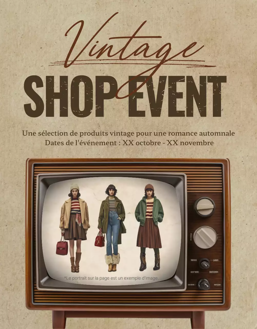 Promouvoir la vente d'articles de mode bruns et vintage