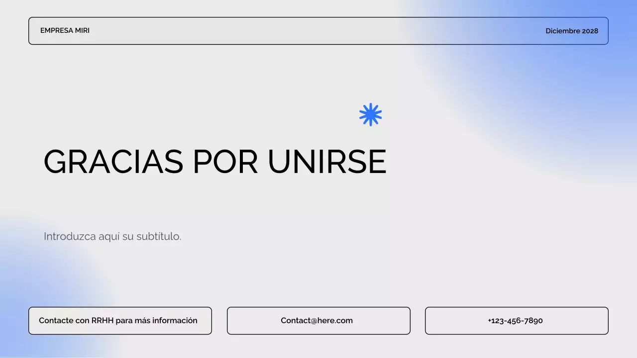 presentación de empresa moderna azul