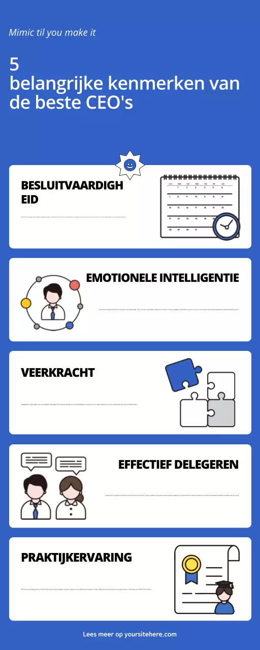 Blauw modern leiderschap gids infographic
