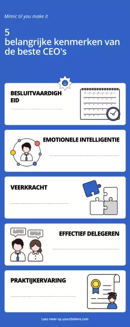 Blauw modern leiderschap gids infographic