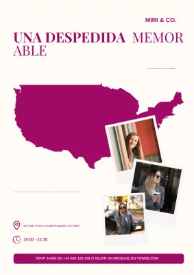 invitación de despedida moderna azul