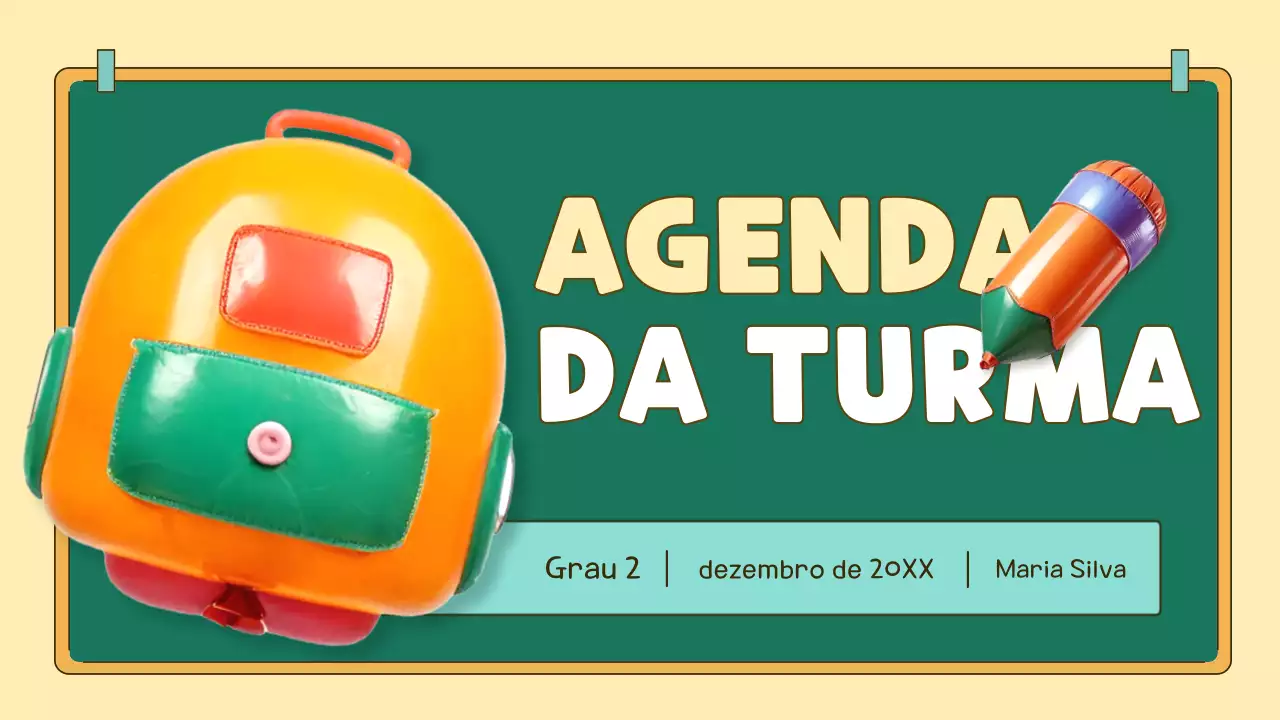 agenda de turma pop laranja e verde