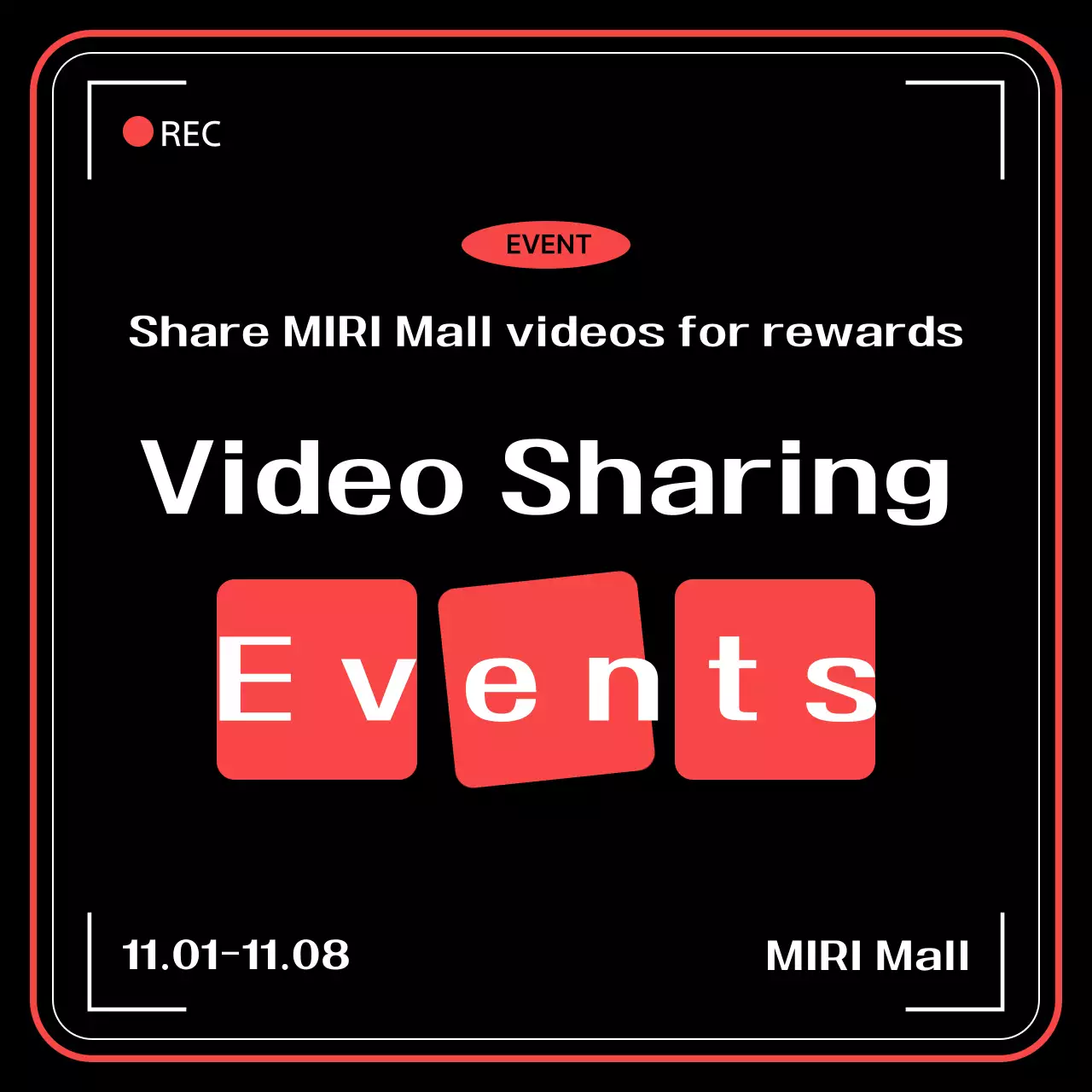 Black Modern Video Event Promotion Instagram Carousel