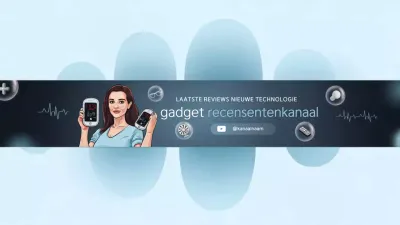 Blauw Modern Technology Channel Banner