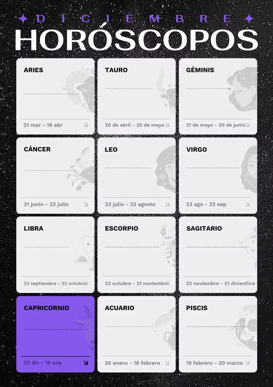 horóscopo negro moderno calendario