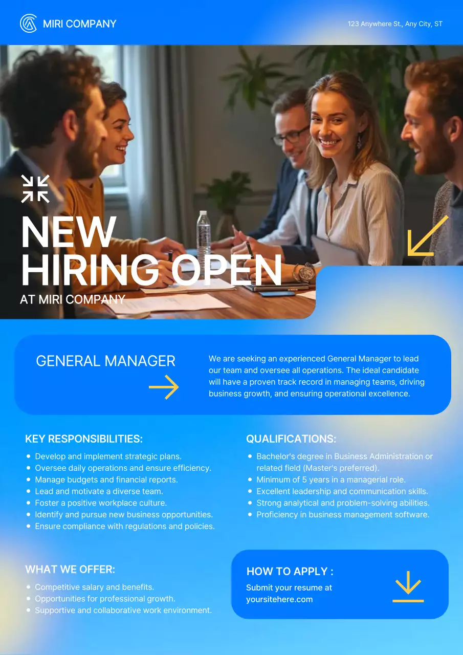 Blue Modern Job Posting Poster