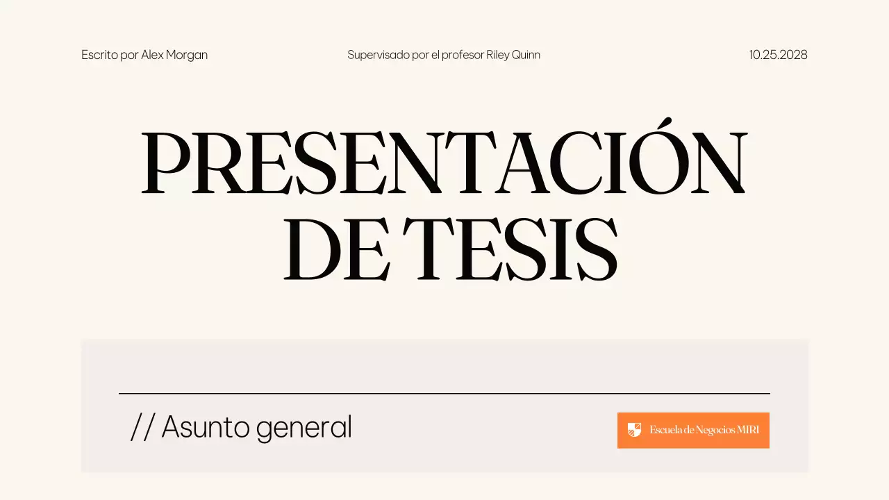 Presentación de la Tesis Educativa Moderna Beige