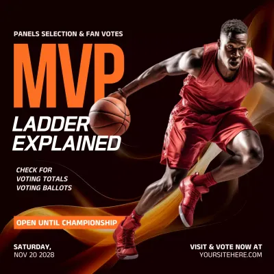 Orange Modern Basketball Announcement Social Media Post