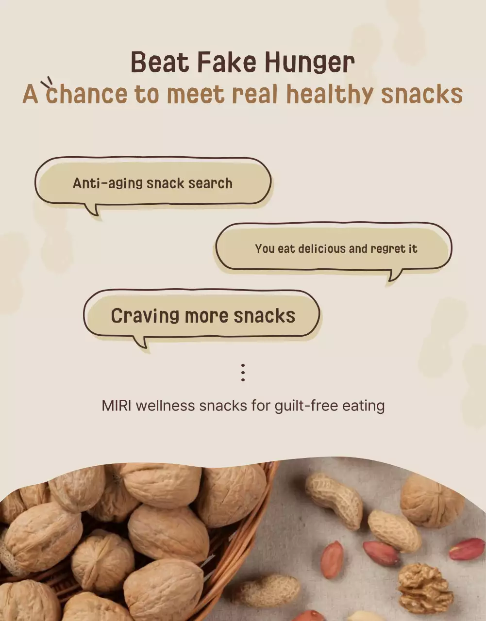 Beige Modern Healthy Snacks Promotion Poster