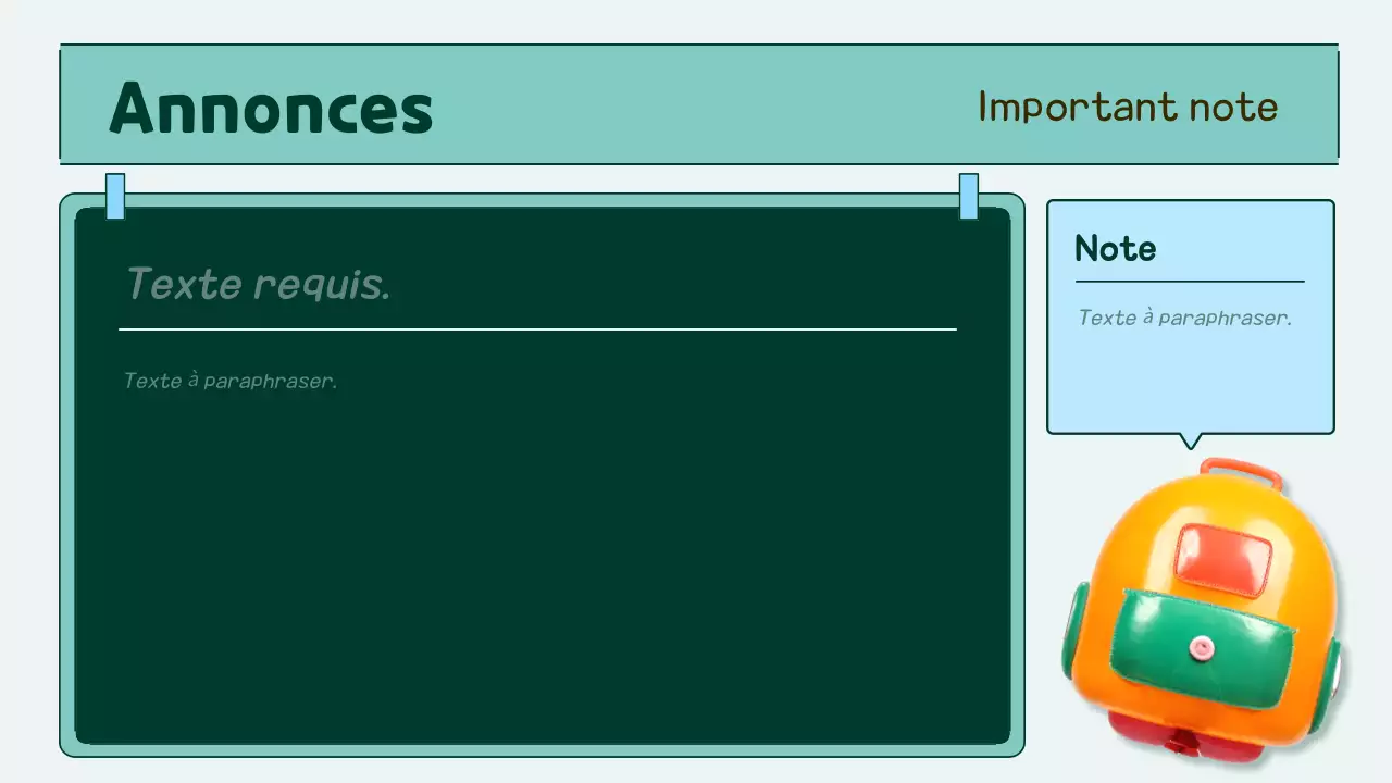 agenda de classe pop orange et sarcelle