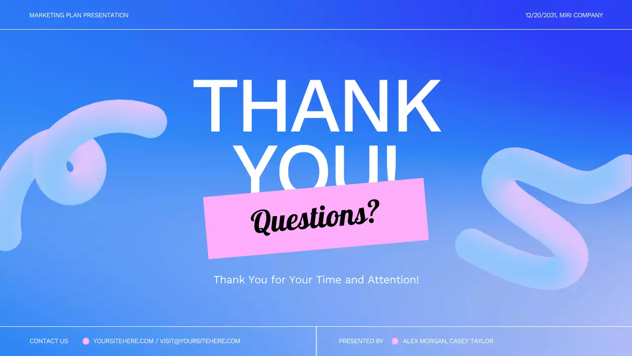 블루 모던 마케팅 계획 프레젠테이션