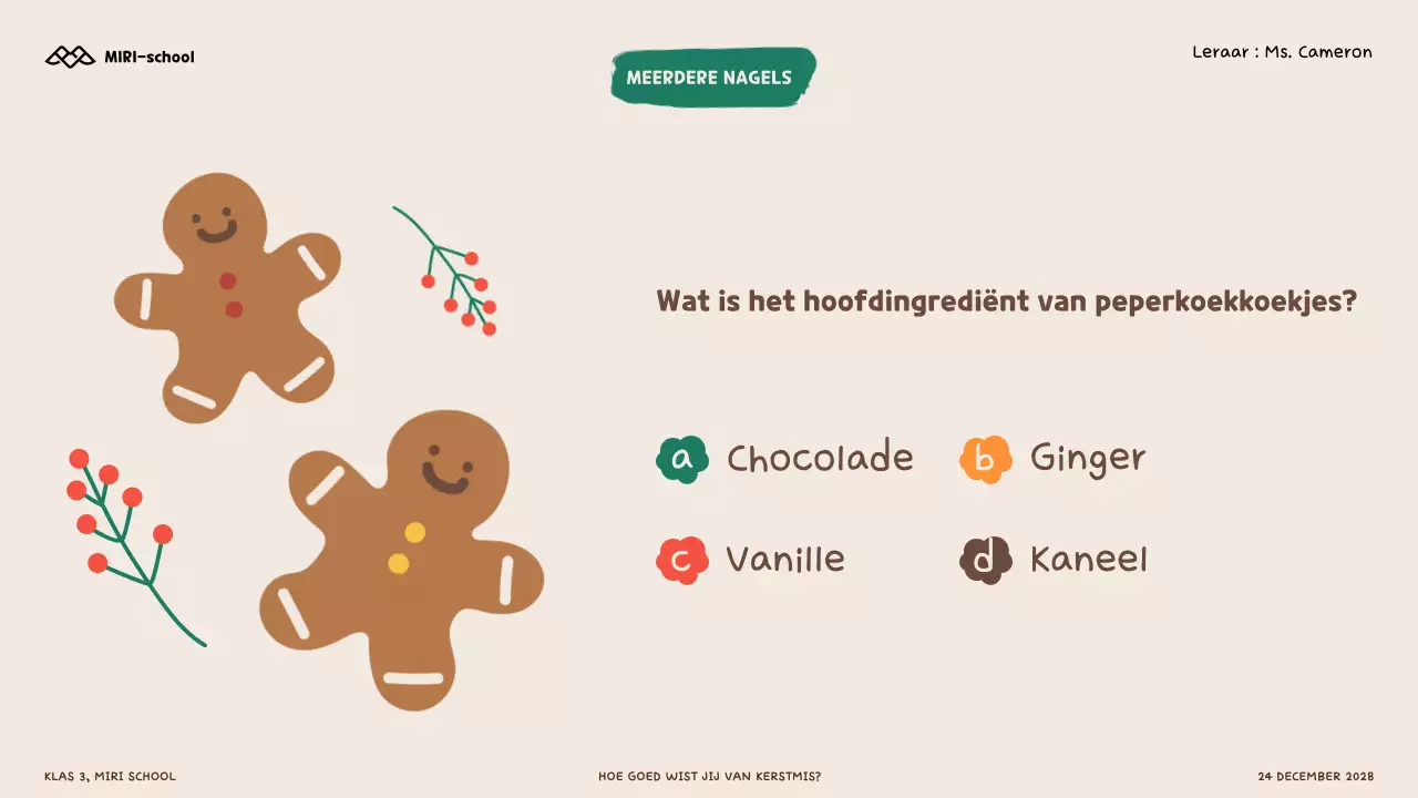 Illustratieve kerstquiz voor kinderen en scholieren