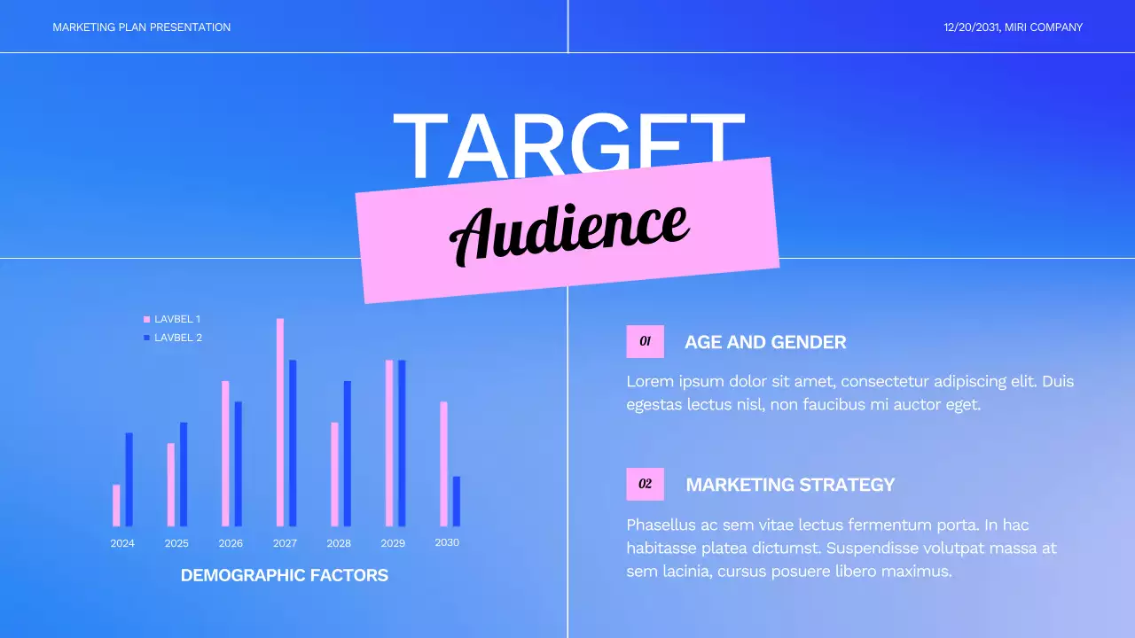 블루 모던 마케팅 계획 프레젠테이션