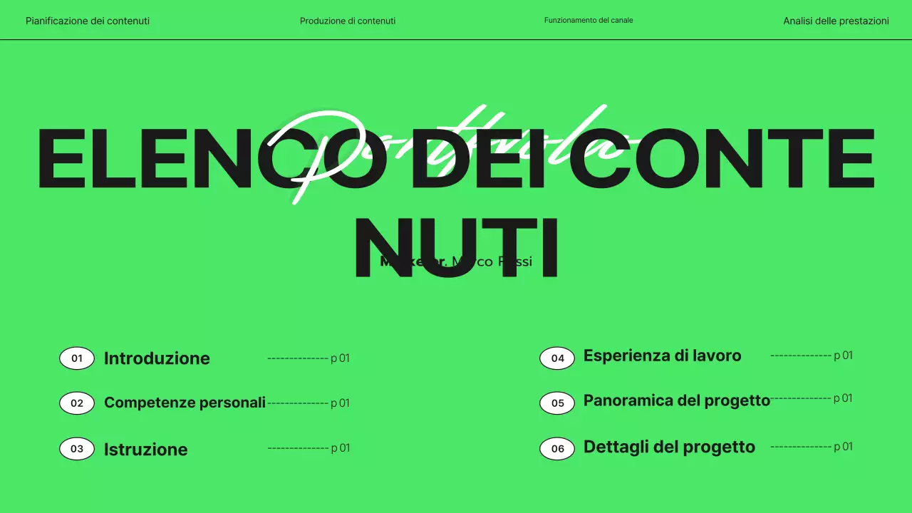 portafoglio di marketing moderno e verde