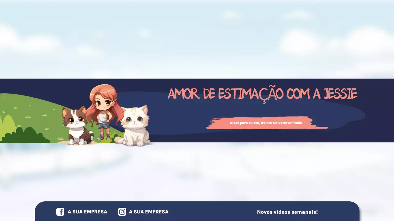 canal blue cartoon pet care