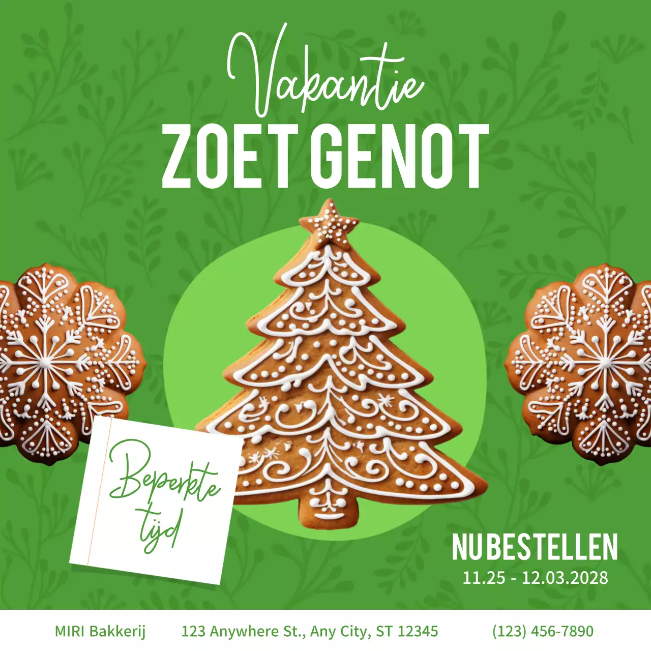 groene feestelijke bakkerij promotie