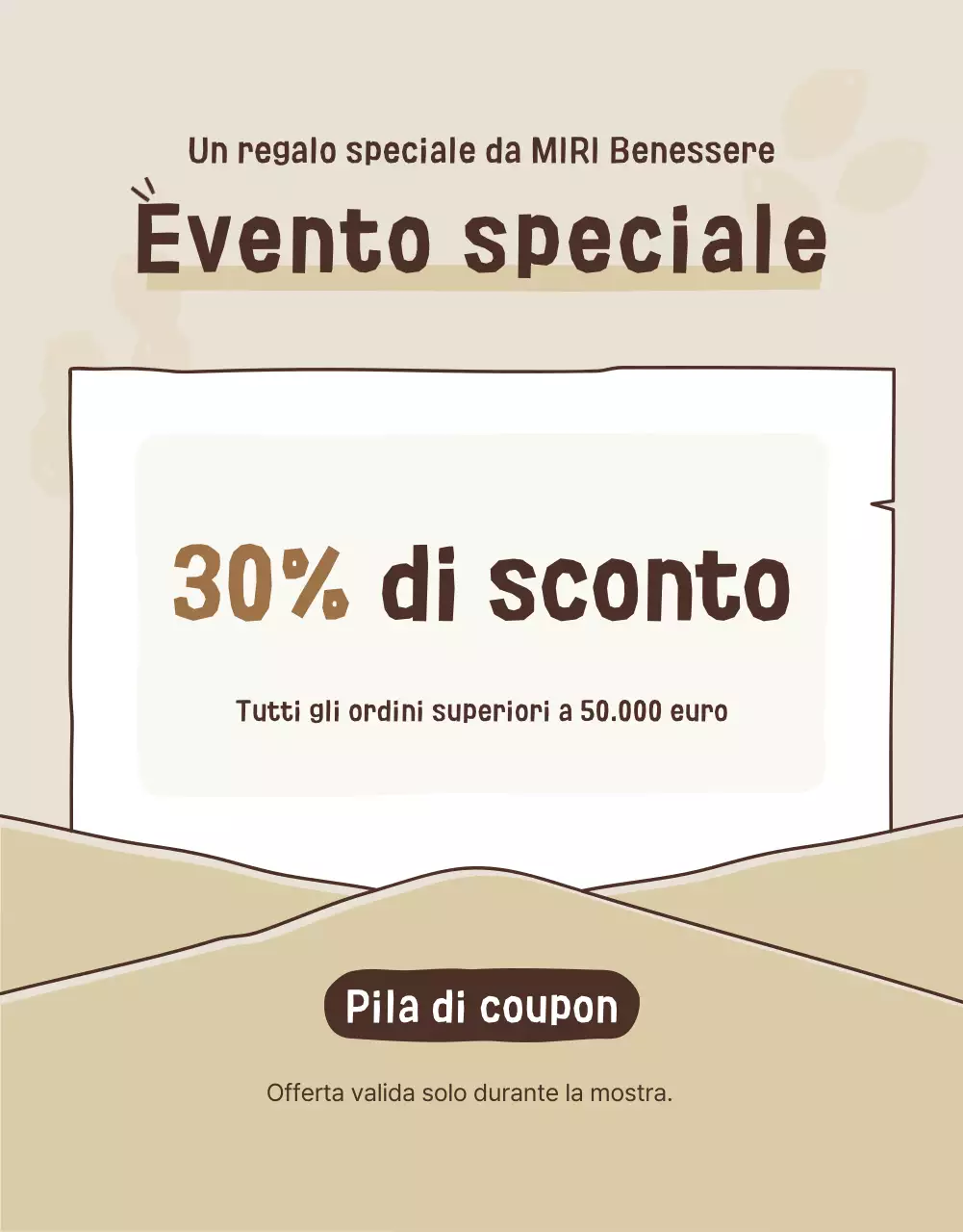 Promuovere un'esposizione di snack sani di colore beige e marrone