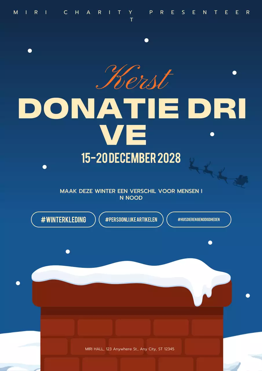 aankondiging blauwe moderne liefdadigheid