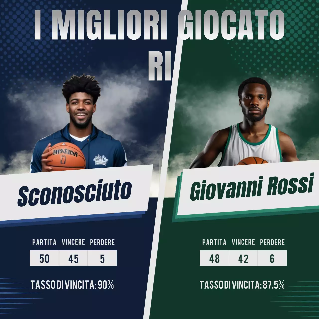 Annuncio del basket moderno blu sui social media