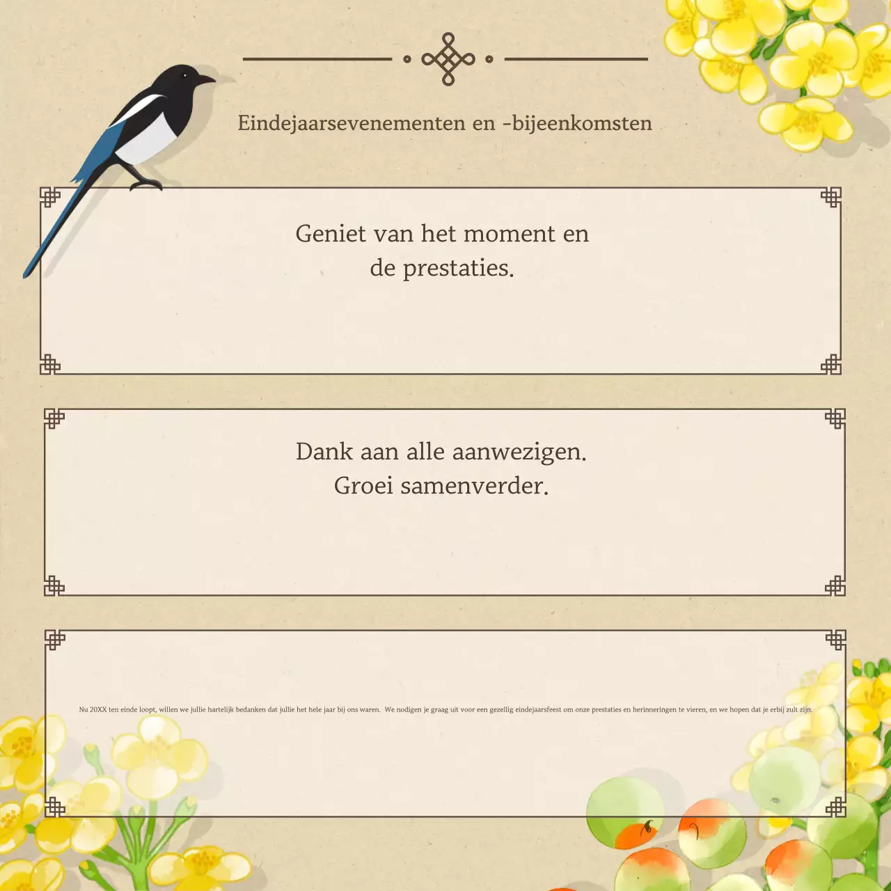 Traditionele wenskaart beige