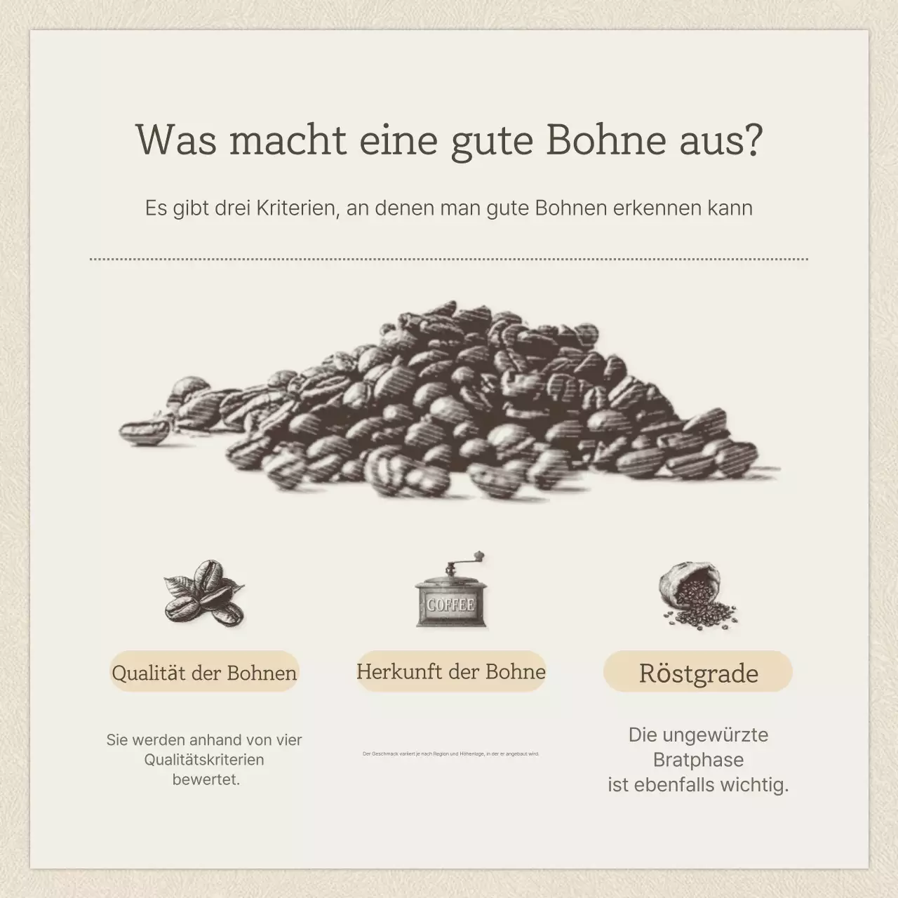 Werbung für ein Vintage-Café in Beige und Braun