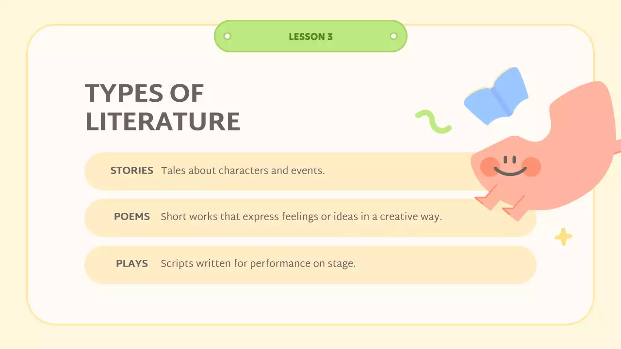 Blue Simple Literature Course Presentation