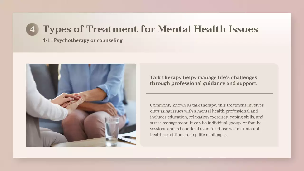 Beige Minimal Mental Health Guide Presentation