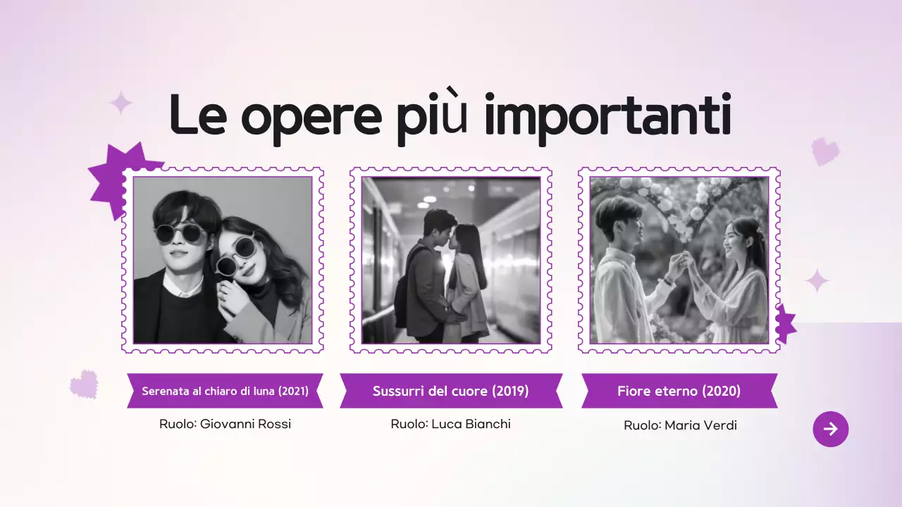 Presentazione del Pitch Deck del dramma K moderno viola