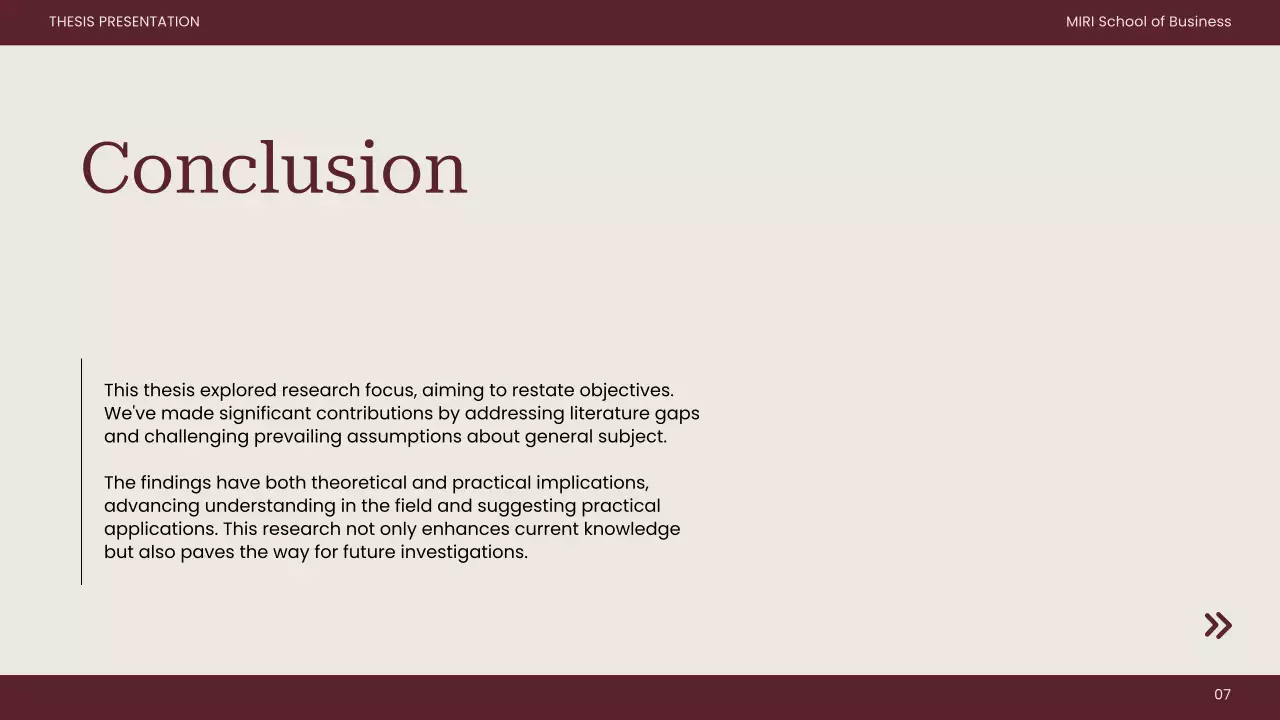 Maroon Minimal Thesis Presentation