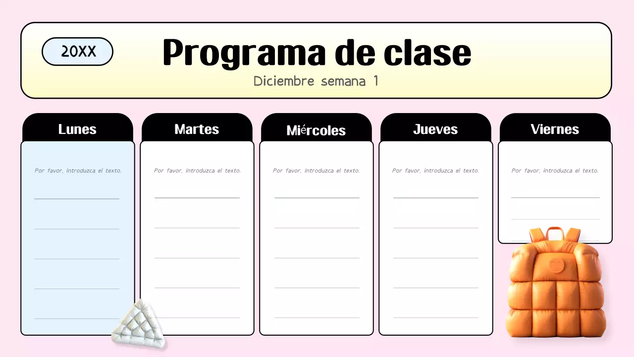 agenda de clase rosa de moda